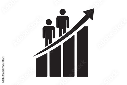 Success and Progress Concept with Rising Graph
