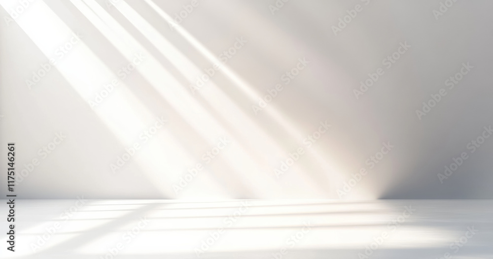 Soft light and shadows on white background create calm Soft light and shadows on white background create calm
