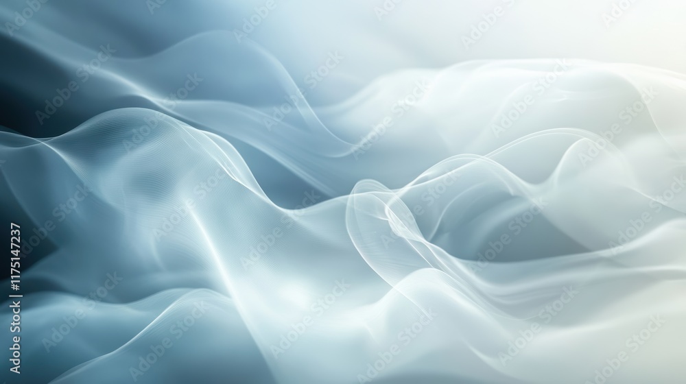 Fototapeta premium Ethereal Soft Waves of Light and Shadow in Cool Tones Background