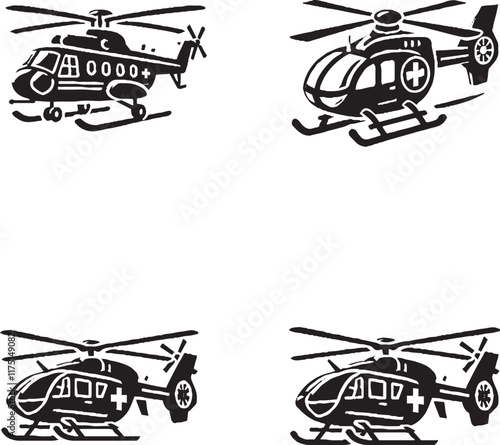 Helicopter Icons Collection