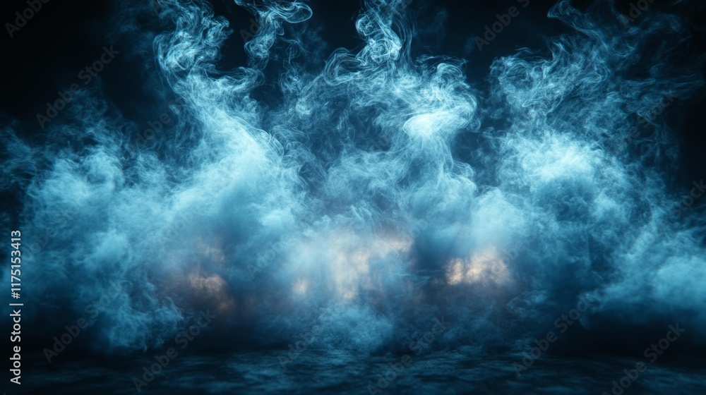 Abstract Smoke Effect on Black Background. Generative AI Abstract Smoke Effect on Black Background. Generative AI