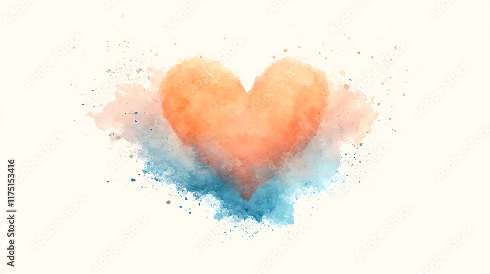 Watercolor Heart, Abstract Love, Pastel - Abstract art Watercolor Heart, Abstract Love, Pastel - Abstract art