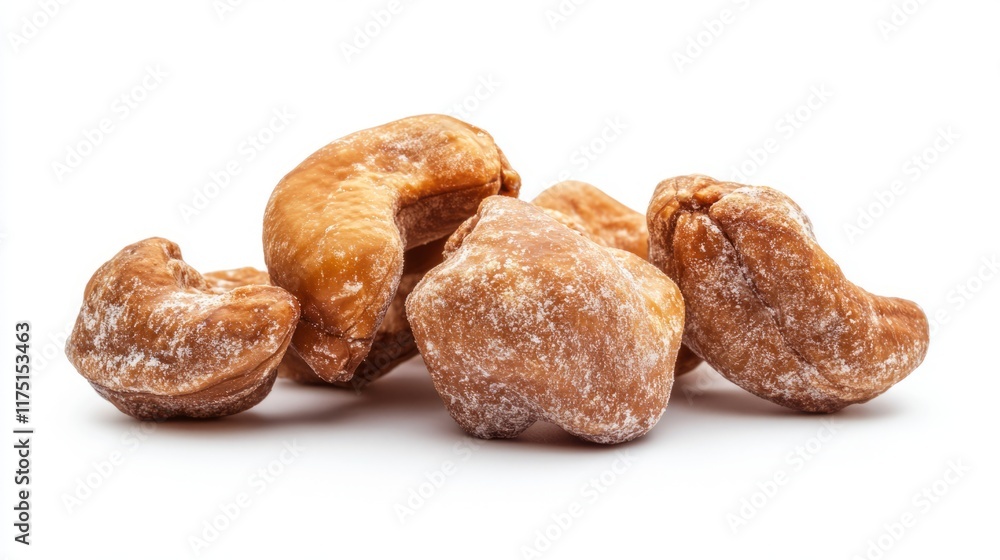 Salted cashew nuts isolated on white background Salted cashew nuts isolated on white background