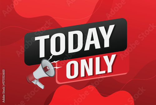 today only offer sale word mega phone concept vector illustration and 3d style, landing page, template, ui, web, mobile app, poster, banner, flyer, background, gift card, coupon, label, wallpaper


