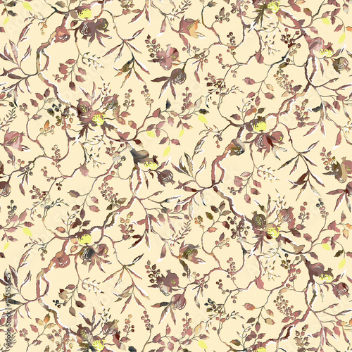 Trendy Floral and Leaf Design with Soft Textures