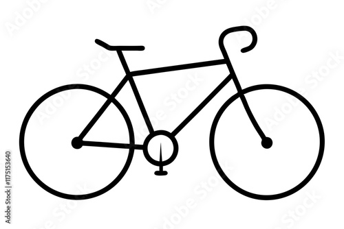 Bicycle Silhouette Icon on White Background