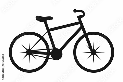 Bicycle Silhouette Icon on White Background