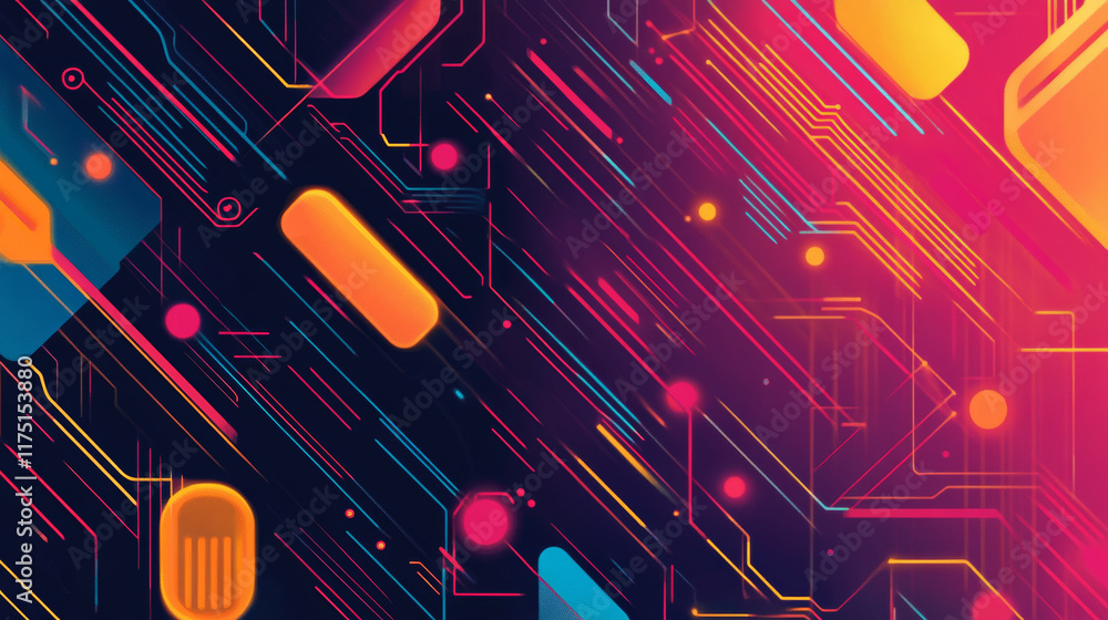 Colorful abstract technology background with geometric shapes Colorful abstract technology background with geometric shapes
