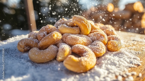 Salted cashew nuts isolated on white background