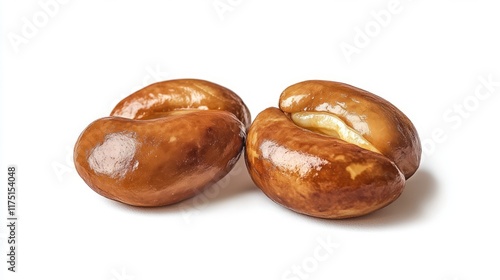 Salted cashew nuts isolated on white background