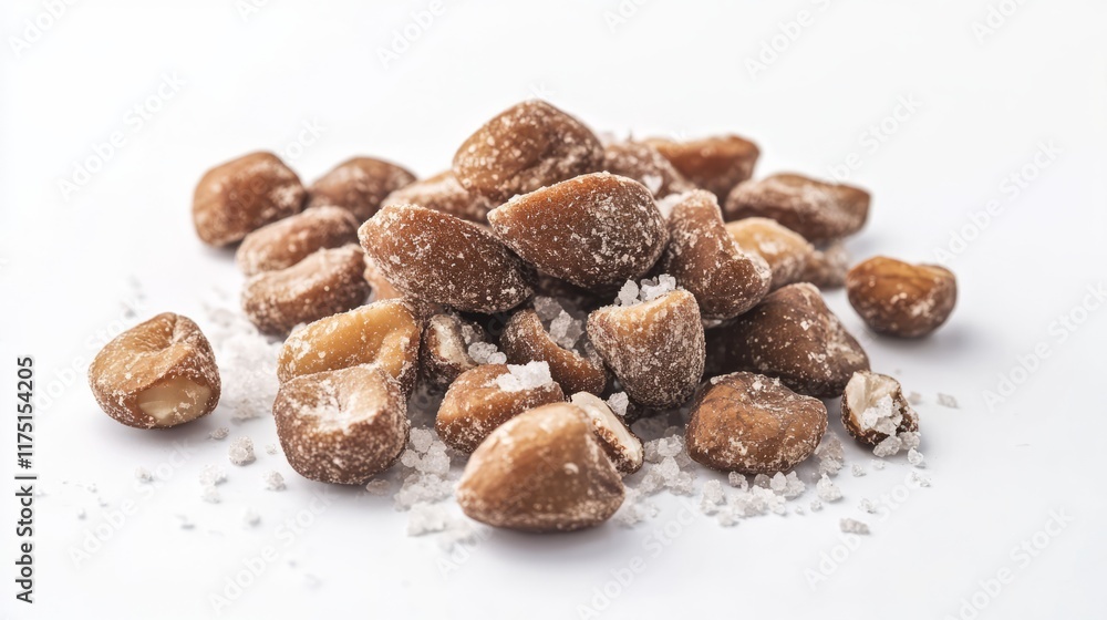 Salted cashew nuts isolated on white background Salted cashew nuts isolated on white background