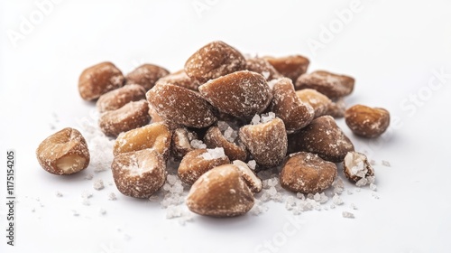 Salted cashew nuts isolated on white background
