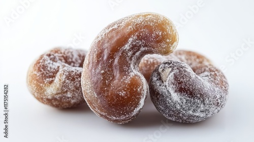 Salted cashew nuts isolated on white background
