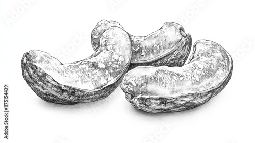 Salted cashew nuts isolated on white background