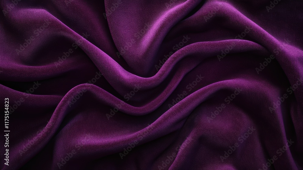 Fototapeta premium Deep Purple Fabric Texture with Soft Drapes and Flowing Waves