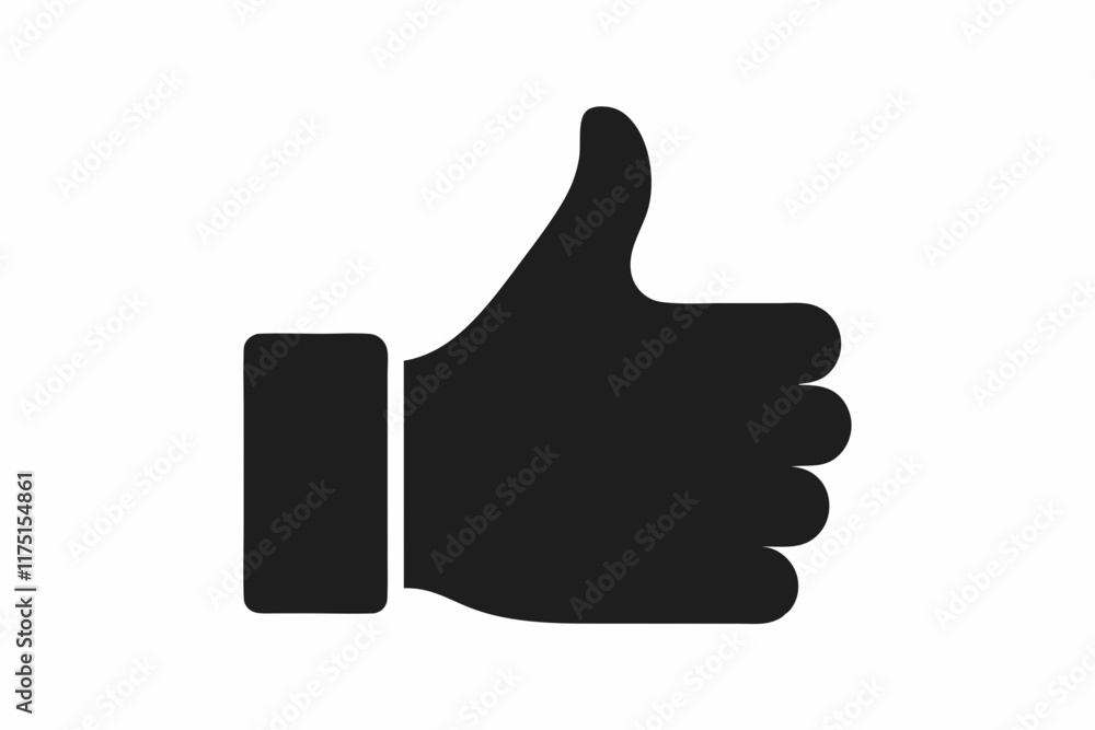 Black Thumbs Up Icon Silhouette for Social Media Black Thumbs Up Icon Silhouette for Social Media