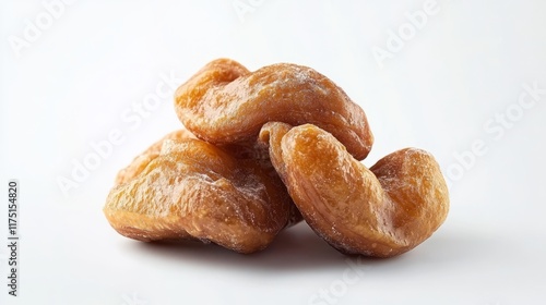 Salted cashew nuts isolated on white background