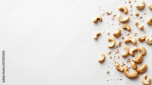 Salted cashew nuts isolated on white background
