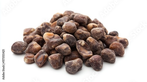 Salted cashew nuts isolated on white background