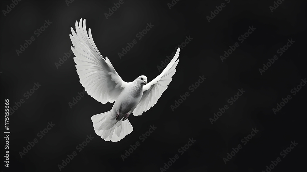white dove in flight 9 black background. white dove in flight 9 black background.