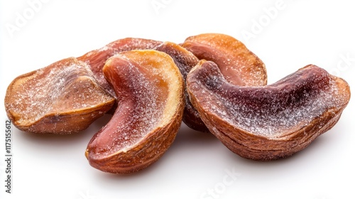 Salted cashew nuts isolated on white background