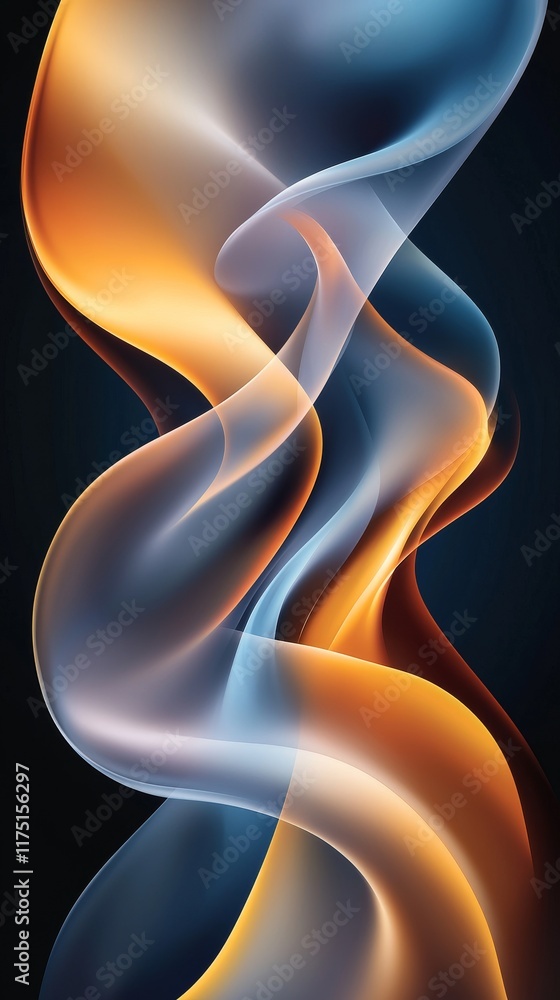 Abstract Swirling Blue and Orange Waves Dynamic Fluid Motion Design Background Abstract Swirling Blue and Orange Waves Dynamic Fluid Motion Design Background