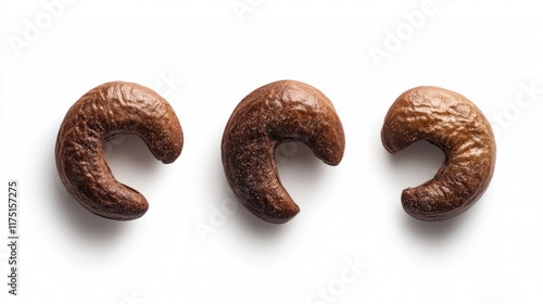 Salted cashew nuts isolated on white background