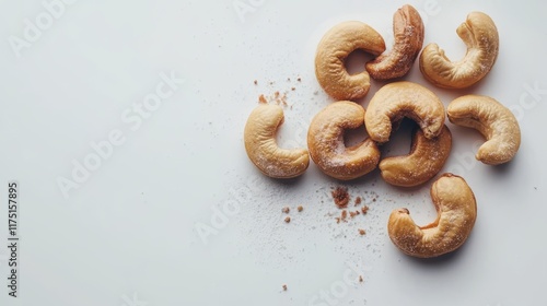 Salted cashew nuts isolated on white background