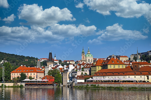Photography Old town Prague Vltava river riverside cityscape, Czech republic
