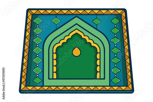 Ramadan Islamic Background showcasing an elegant prayer niche with Islamic patterns, cultural symbolism, and serene decorative art