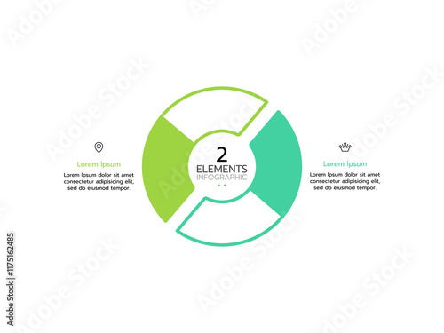 Infographic elements. Concept of 2 steps of business strategy and development.
