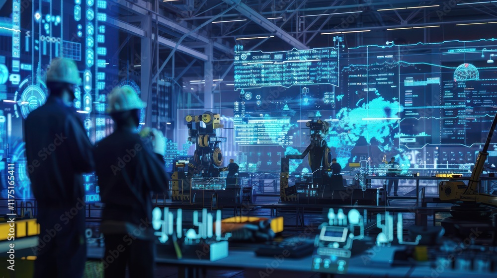 Fototapeta premium Futuristic Factory with Advanced Technology