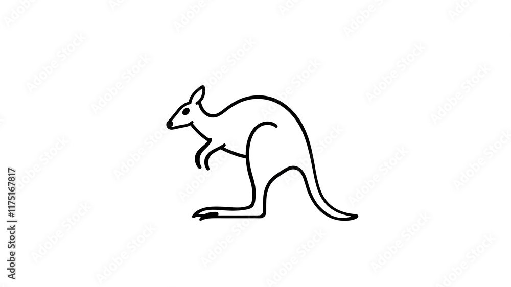 Fototapeta premium Kangaroo logo icon on white background. Generative AI