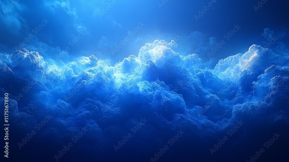 Naklejka premium Blue Sky with Hi-Tech Chromakey Effect. Generative AI