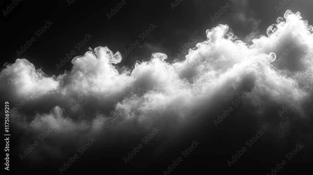 Fototapeta premium Misty Black Background with Fog Effect for Overlay. Generative AI