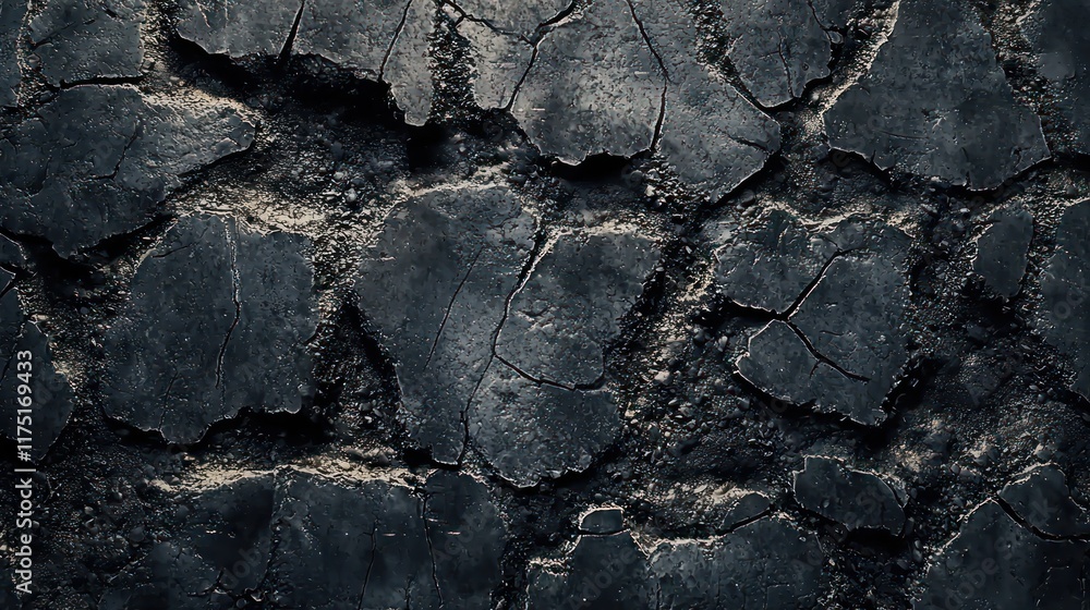 Fototapeta premium Dark Cracked Surface Texture Background Image
