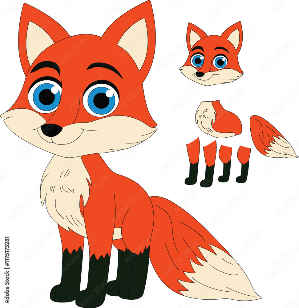 Fototapeta premium a cartoon character of fox