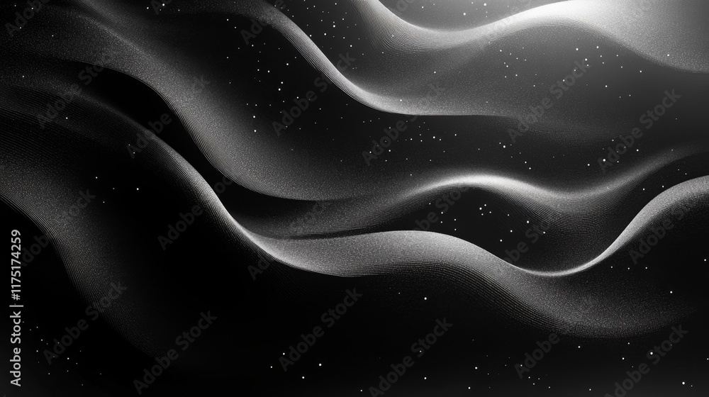 Abstract Black and White Gradient with Grainy Texture. Generative AI Abstract Black and White Gradient with Grainy Texture. Generative AI