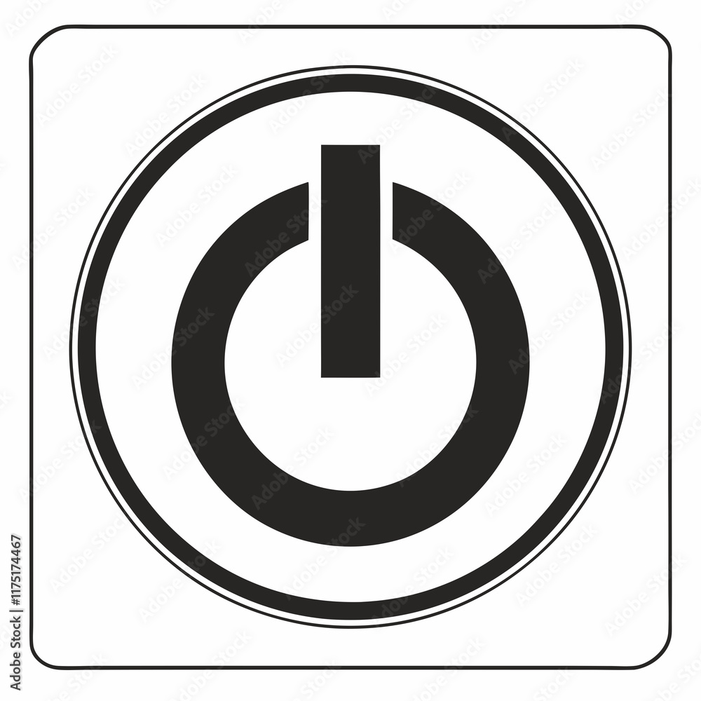 Power Button Black Silhouette Vector Power Button Black Silhouette Vector
