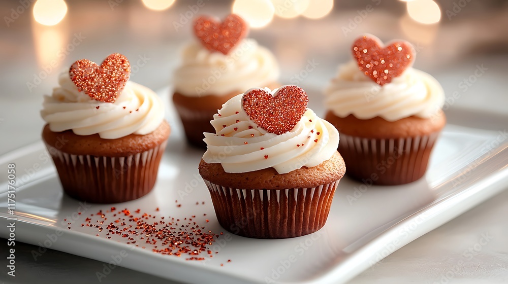 Valentine's day love cozy ambiance and delicious cupcake photography