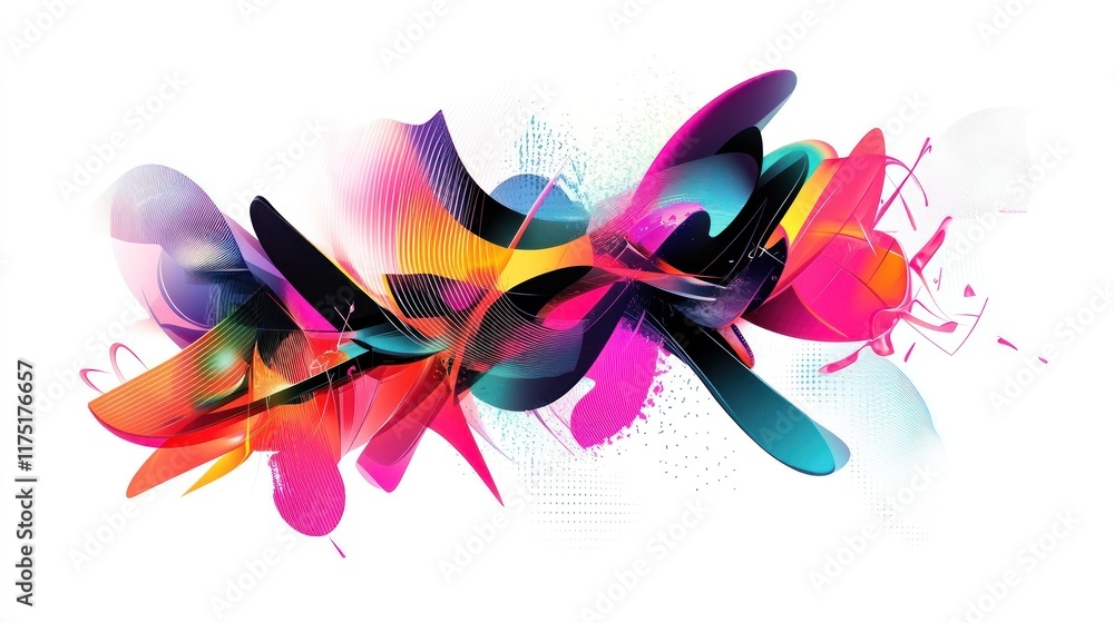 Obraz premium Abstract colorful vibrant paint splash design.