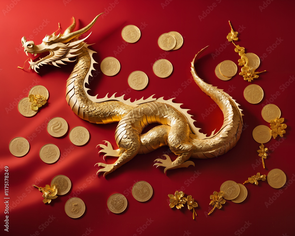 Fototapeta premium Golden Dragon