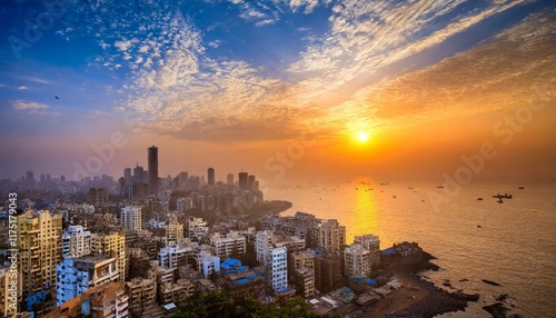 Mumbai sunset. Sunset in Mumbai