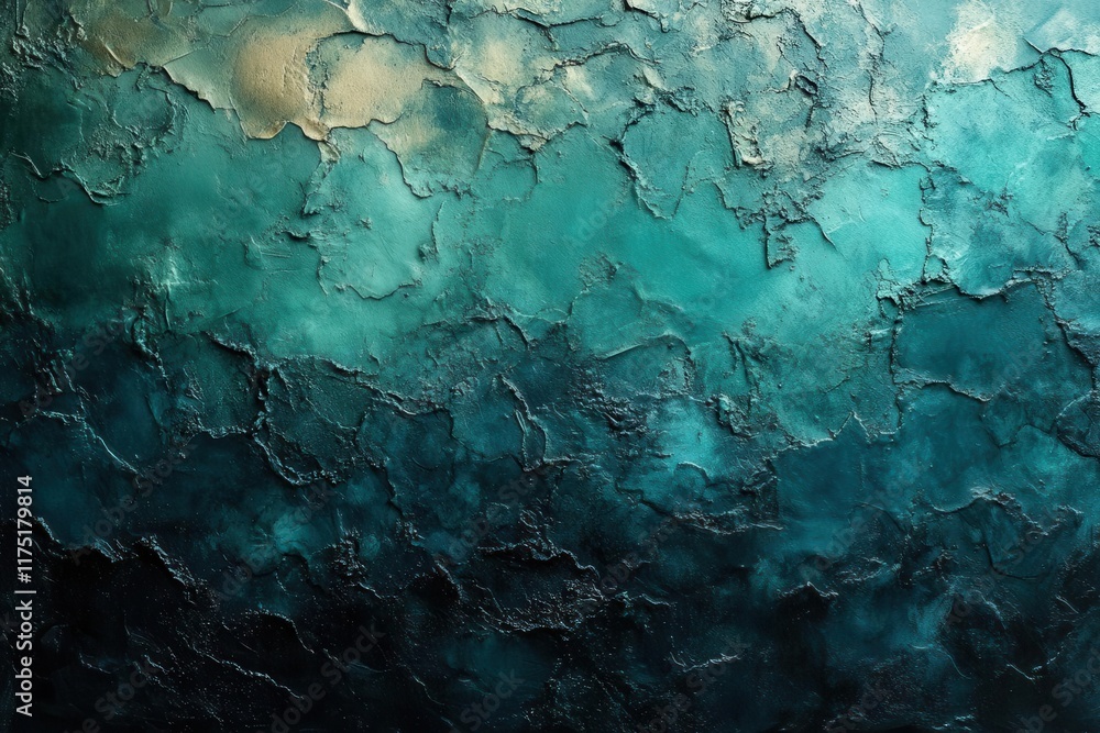 Naklejka premium a dark green mint sea gradient transitions into teal jade and turquoise creating a calming abstract background rich in texture and visual depth