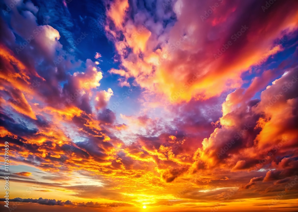 Naklejka premium Serene Heavenly Sky: Majestic Cloudscape with Ample Copy Space