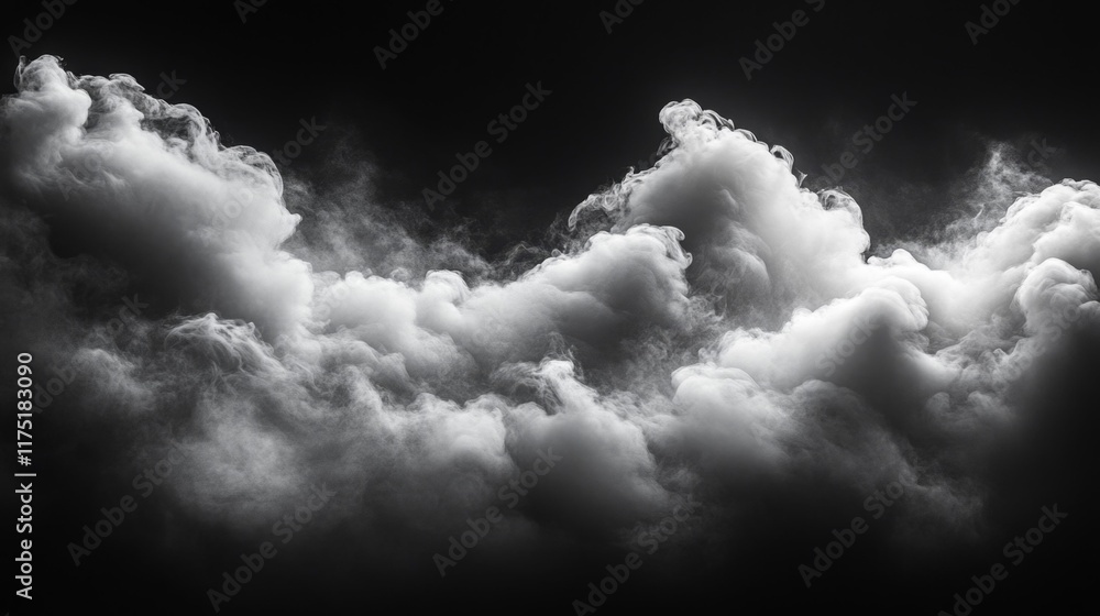 Obraz premium Clouds on a black background dramatic atmosphere. Generative AI