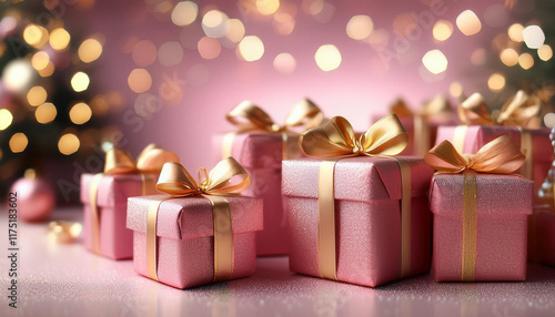 Wallpaper Mural christmas gift box with ribbon Torontodigital.ca