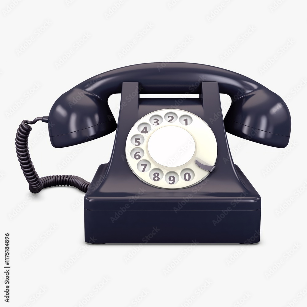 Retro telephone design with classic dial and sleek finish Retro telephone design with classic dial and sleek finish