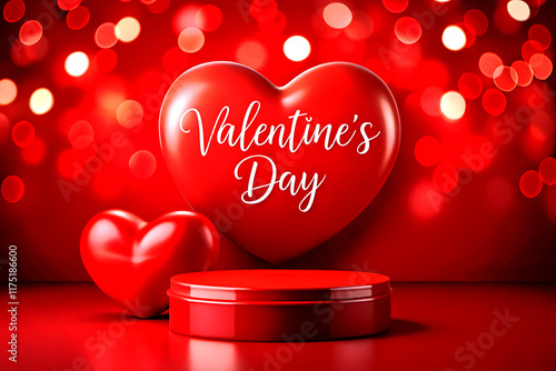 Valentines Day background with red heart