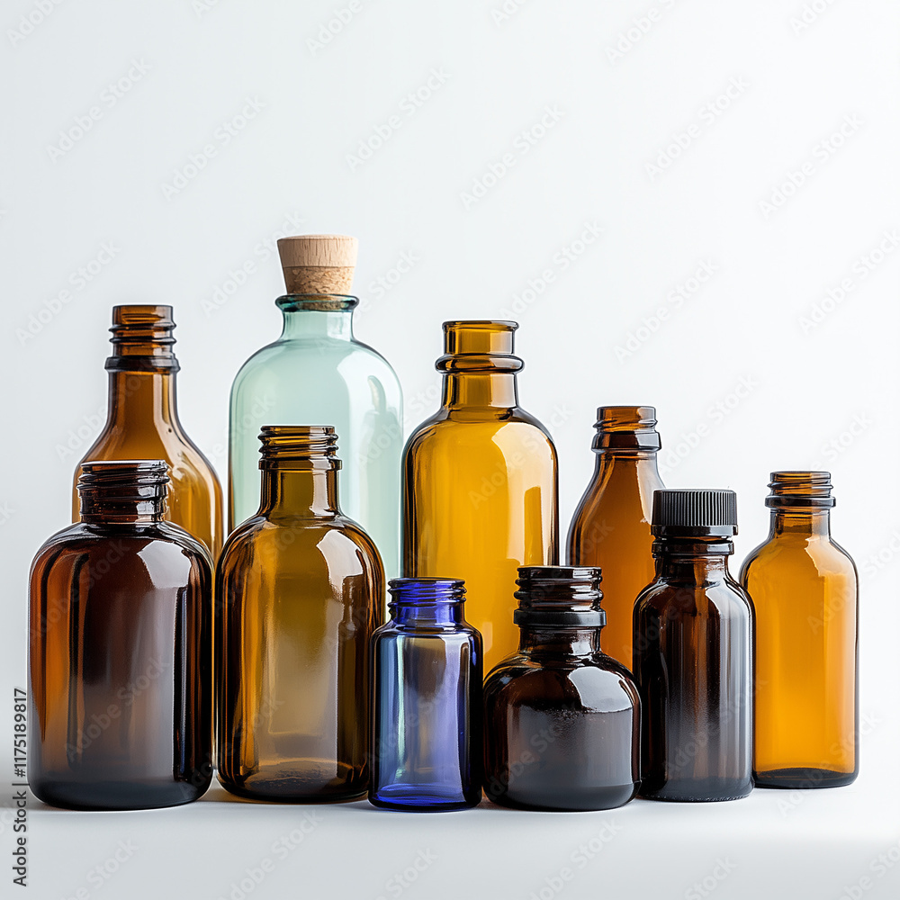large number of medical Bottles and containers made of moulded glass large number of medical Bottles and containers made of moulded glass